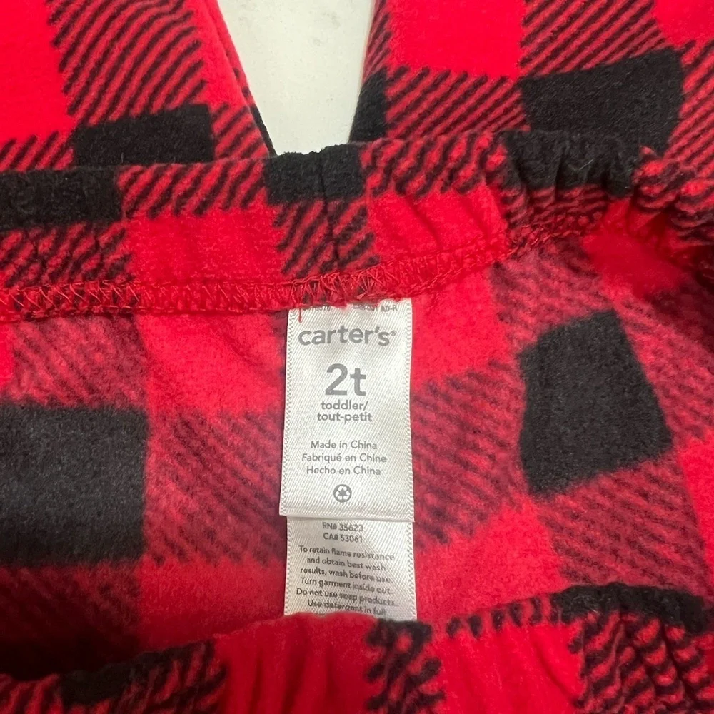 Carter's Black and Red Checkered Bear Pajama Set